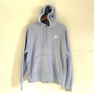 Nike Light Blue Hoodie Embroidered Pullover Sweater Women's Size‎ Medium